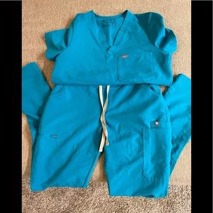 Figs scrubs set teal